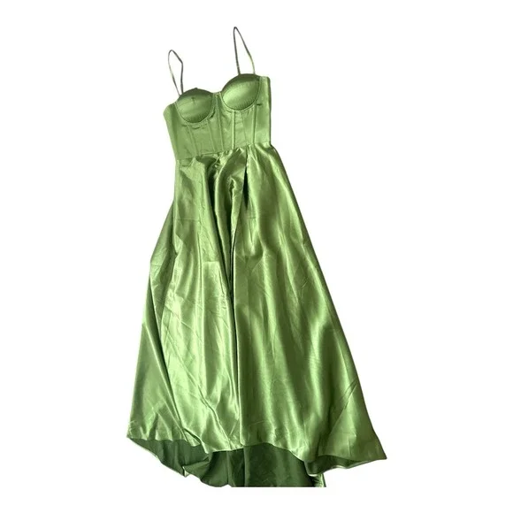 lime green corset dress ZAPAKA Women Light Green Corset Prom Dress with Embroidery A-Line Strapless Party Dress, Light Green / US18W main image 1